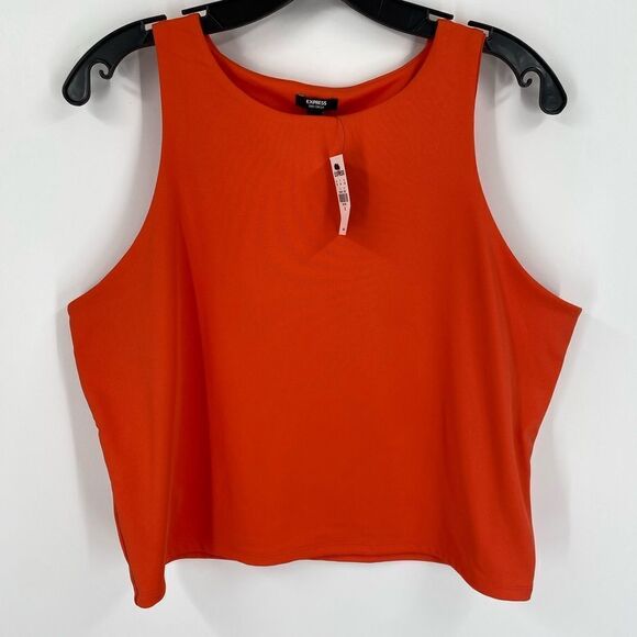 Express Body Contour Collection High Compression Sleeveless Cropped Blouse XL - Picture 1 of 3